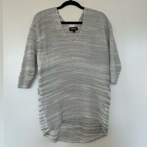 Express Grey and White Sweater, Small